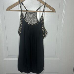 Black & Leopard Tank in Size Large With Leopard Print Crop, One Piece‎